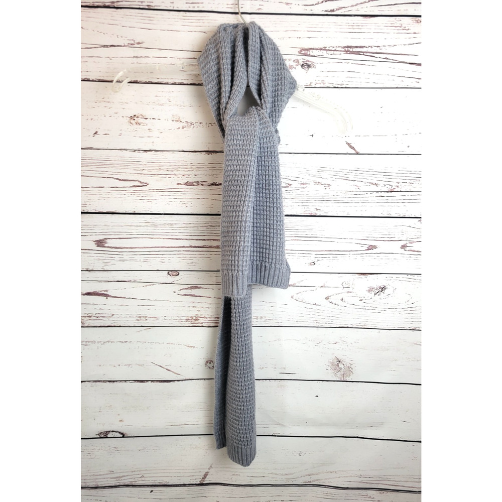 Calvin Klein Gray Soft Waffle Knit Soft Designer Neck Warmer Scarf Womens 65"x9"